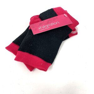 Vintage Target Xhilaration Toeless Anklet Socks Black Pink Trim One Size Dancers